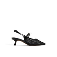 Vue principale des Talonss chatons à brides arrières couleur Noir Duaa pour femme.