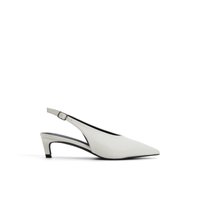 Main view of White Monett Slingback Kitten Heels for women.