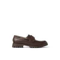 Main view of Dark Brown Navarro Boat Shoes for men.