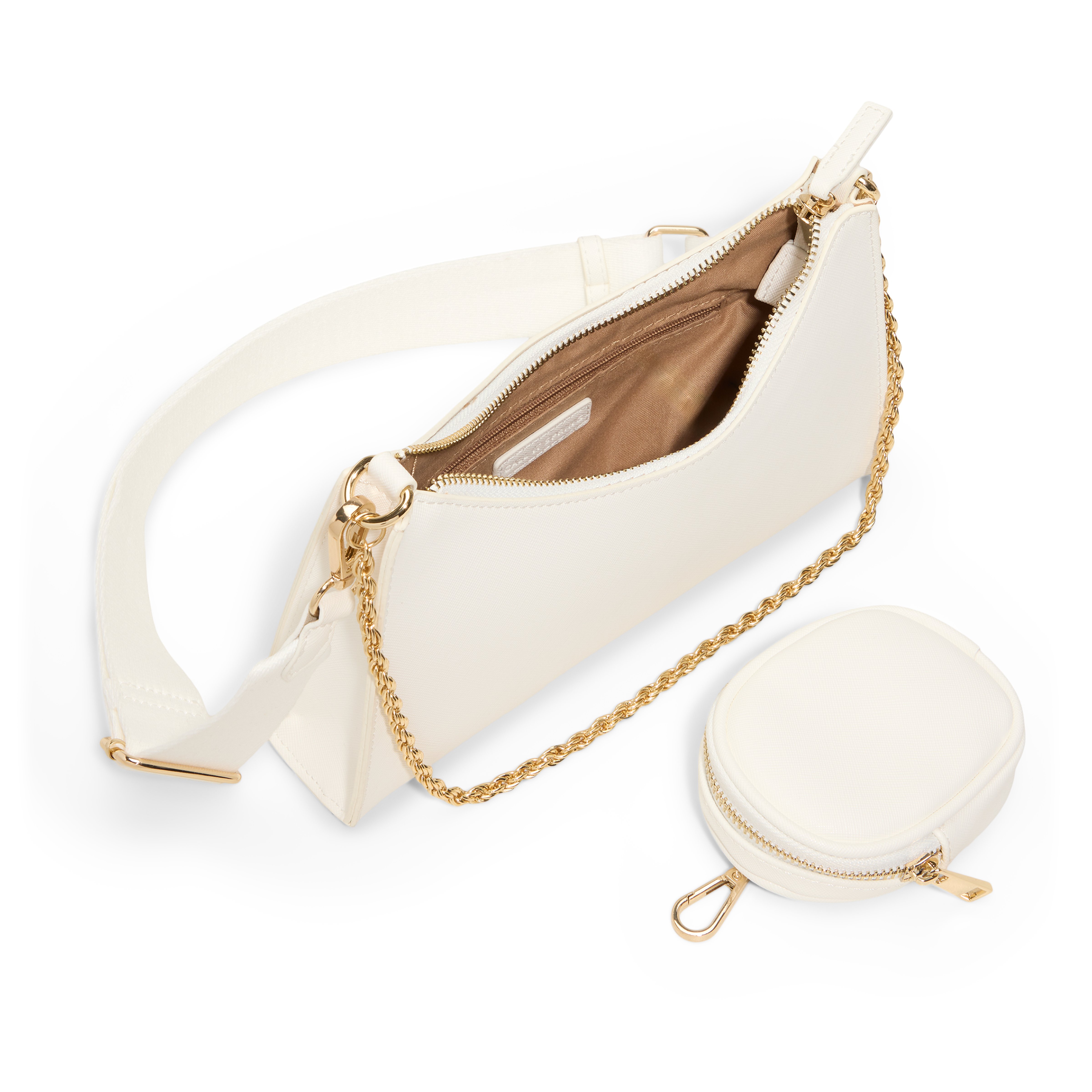 Adreddia White Synthetic Smooth Women's Crossbody