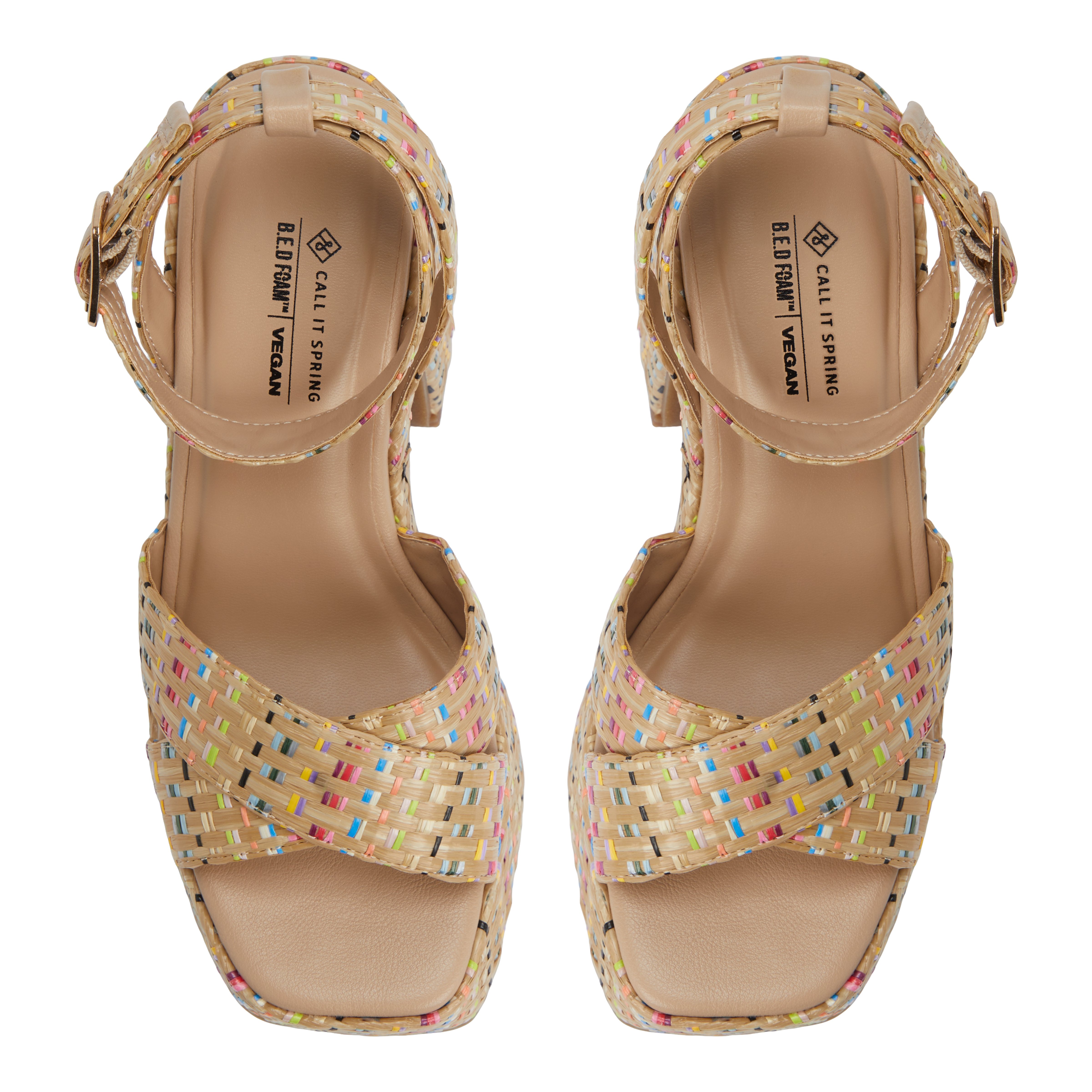 Alanii Multicolor Women's Platform Sandals
