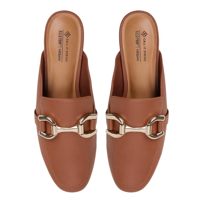 大人おしゃれ☆【Call It Spring】Alizee ミュールローファー♪ Alizee Cognac Women's Loafers | Call It Spring Canada