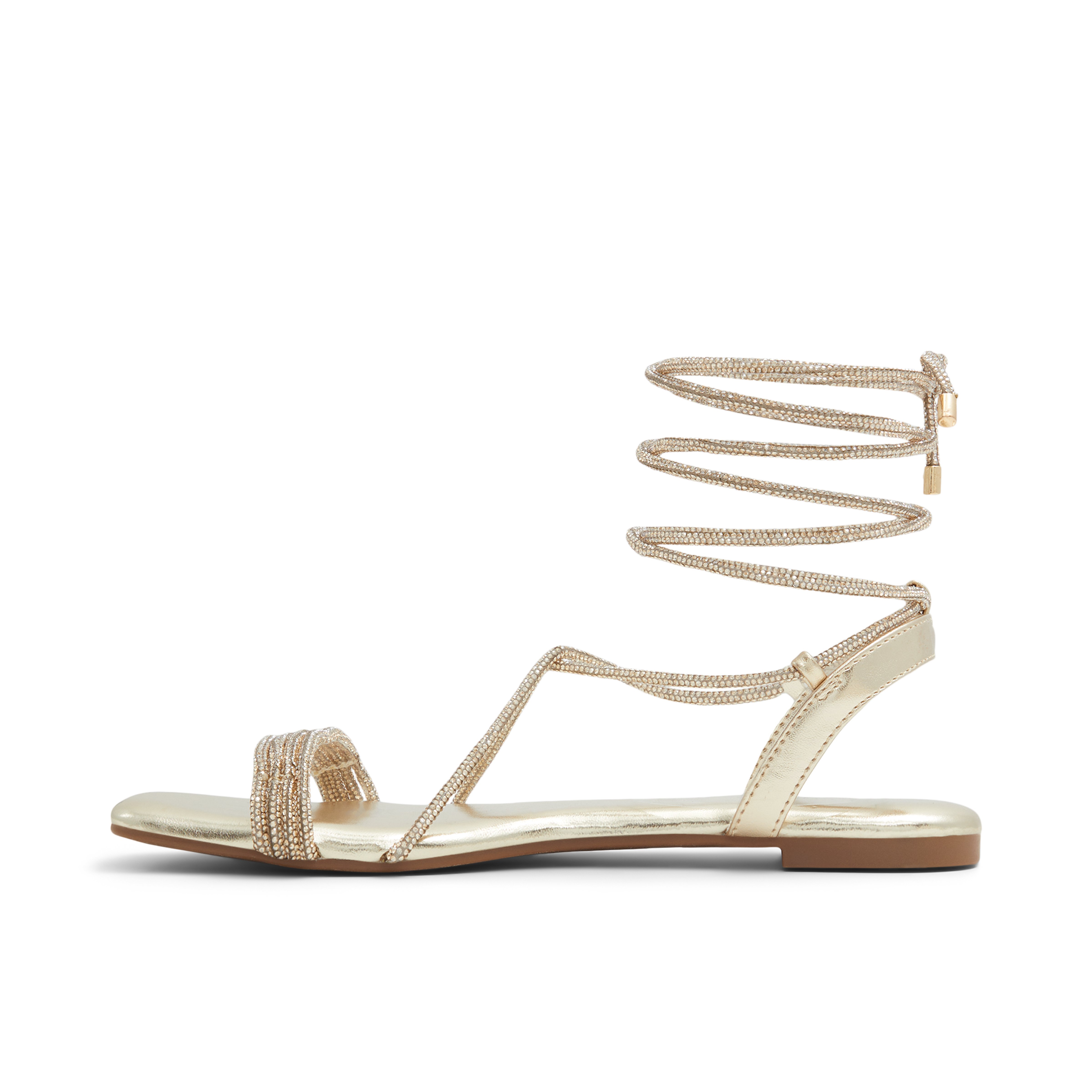 Aminaa Gold Women's Lace up sandals