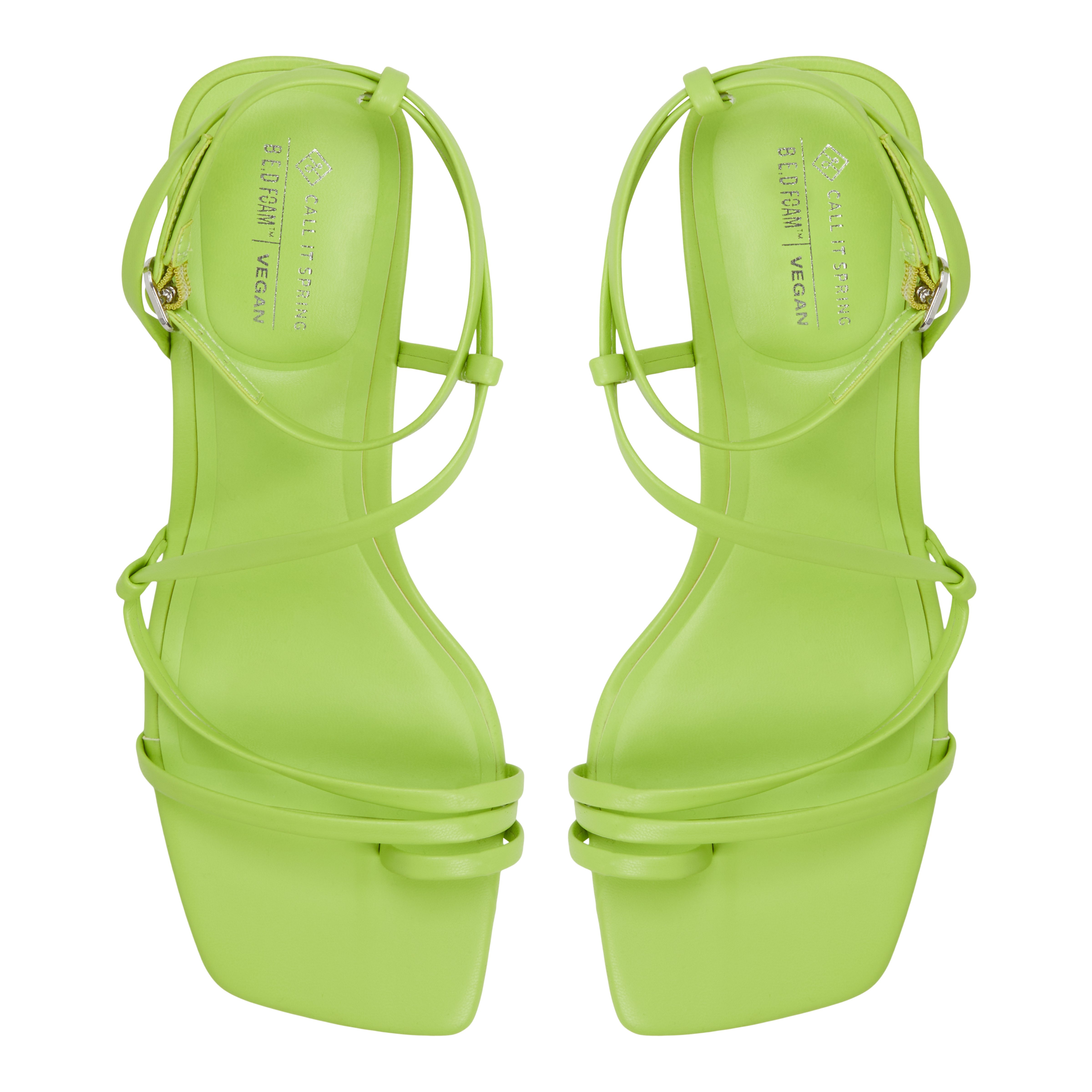 Auguust Bright Green Women's Lace Up Heels Sandals