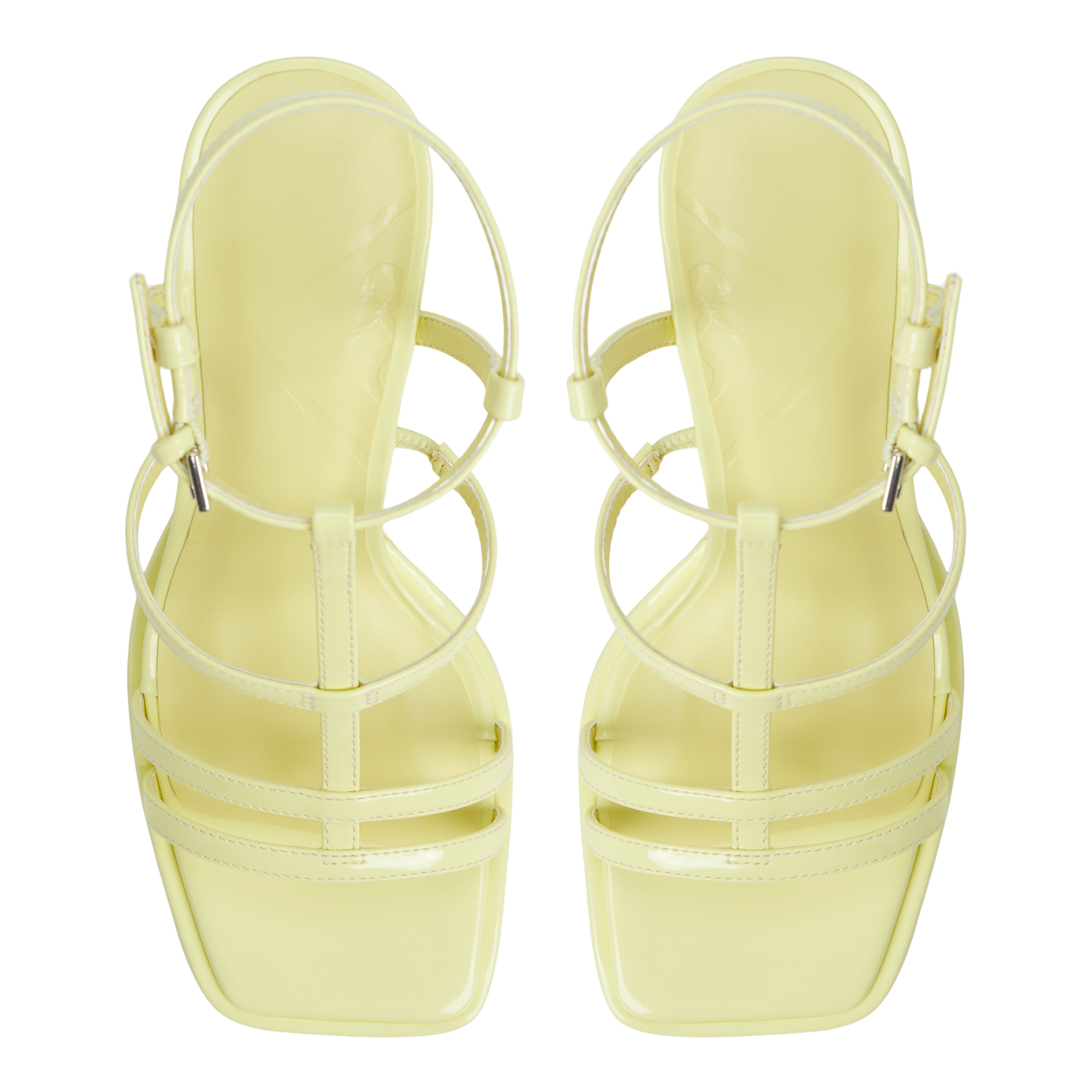 Aurellia Light Yellow Women's Lace Up Heels Sandals