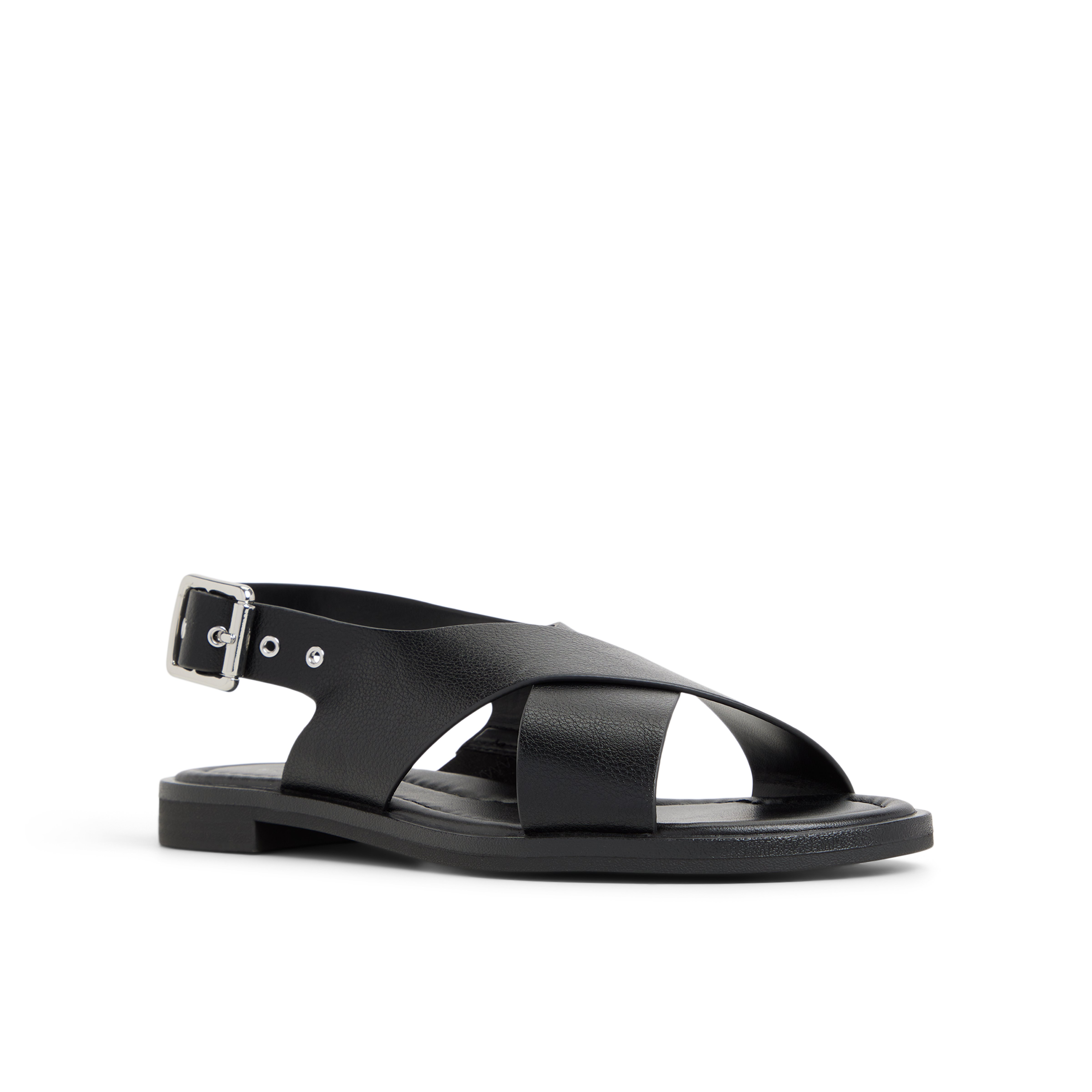 Avaline Noir Femmes Sandales à talons plats | Boutique Spring Canada