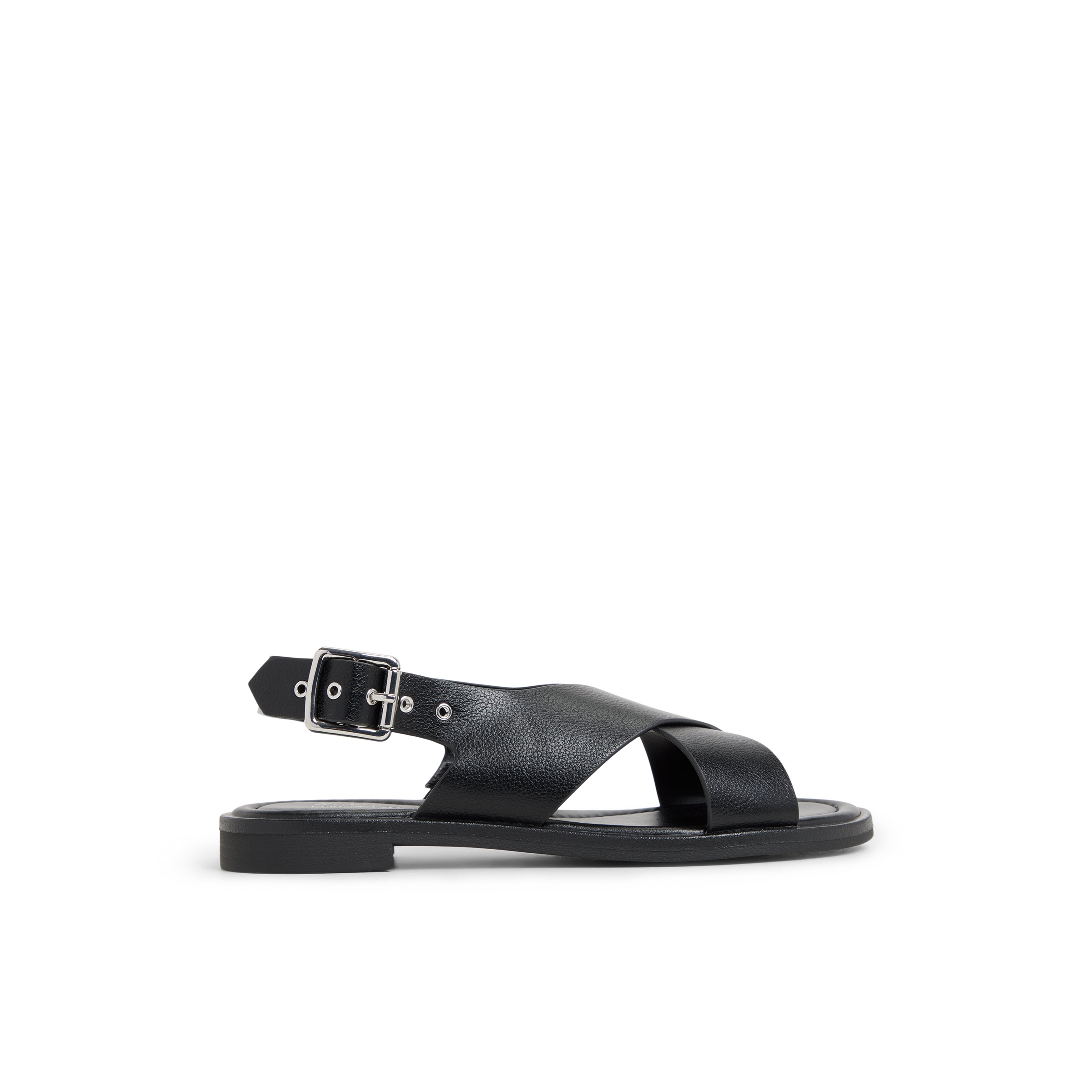 Avaline Black Women's Flat Sandals