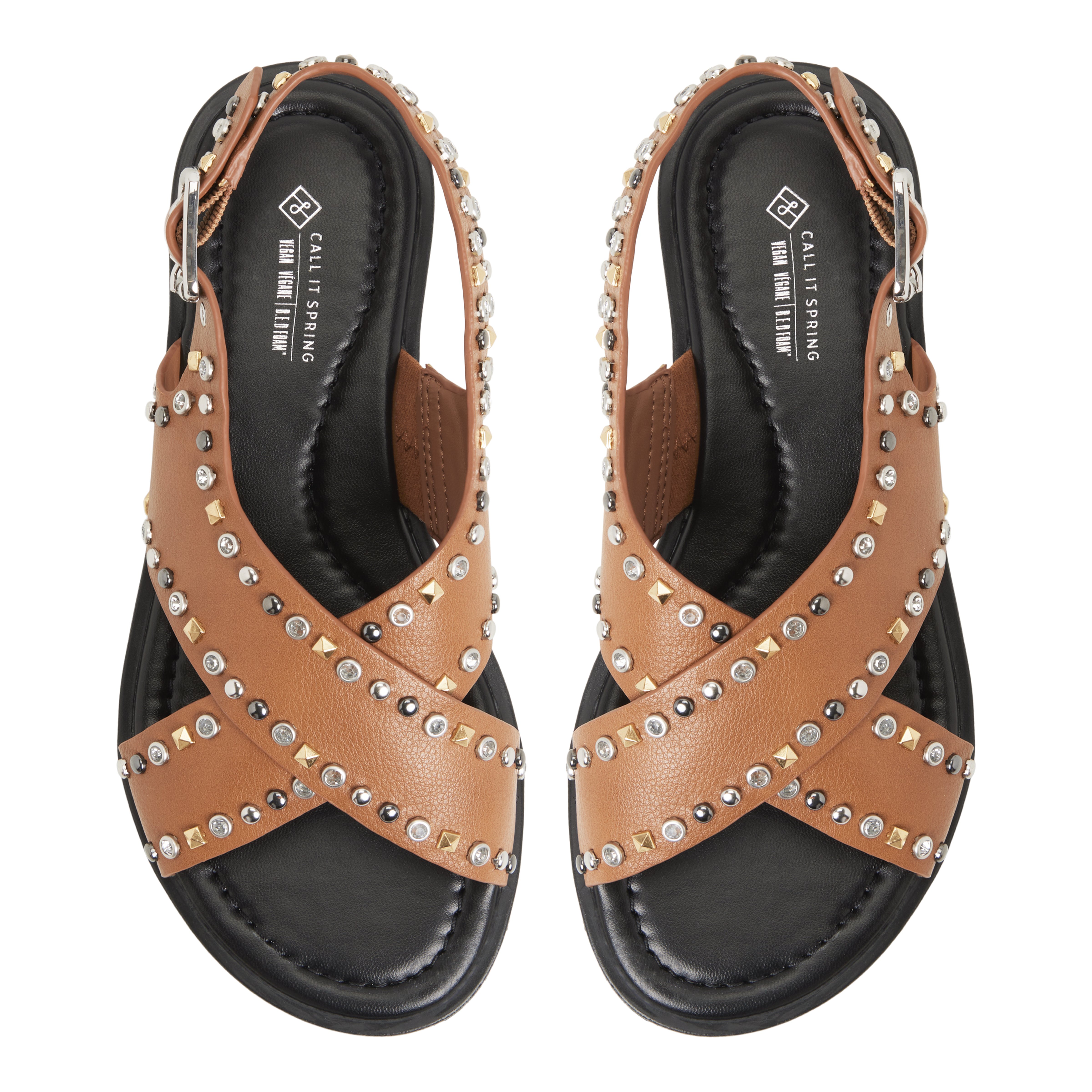 Avaline Cognac Women's Flat Sandals