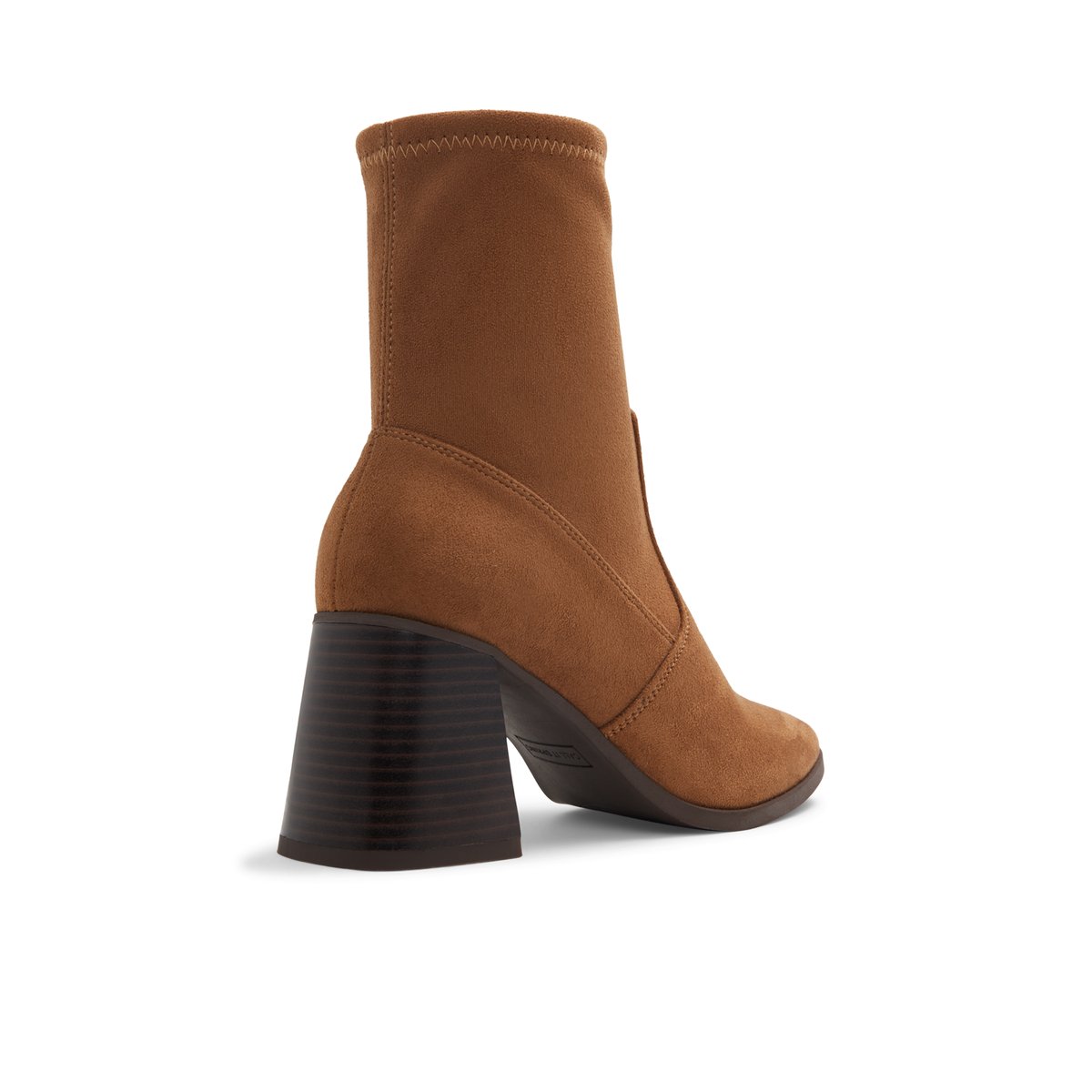 Brown block heel clearance booties