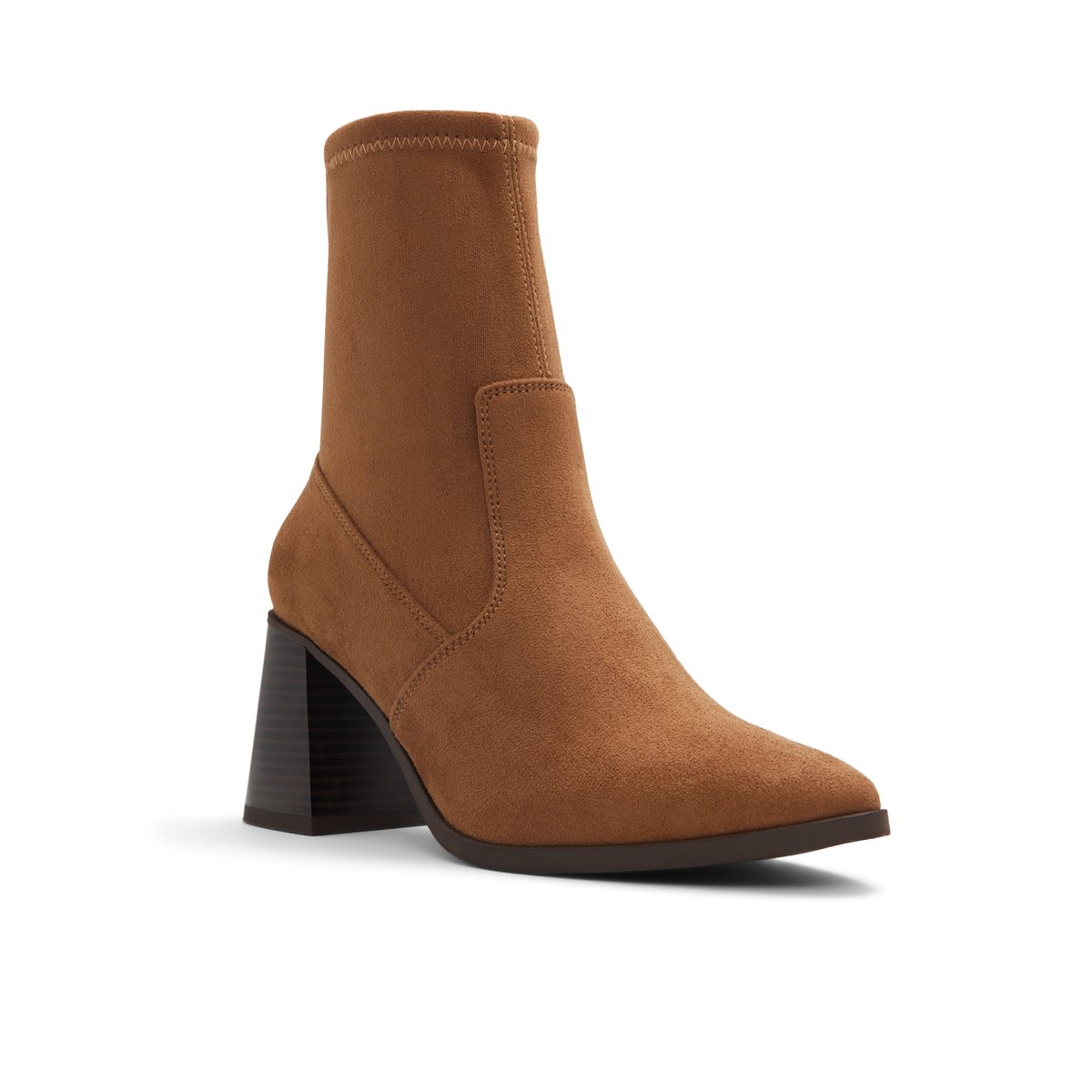 Brown suede block heel cheap boots