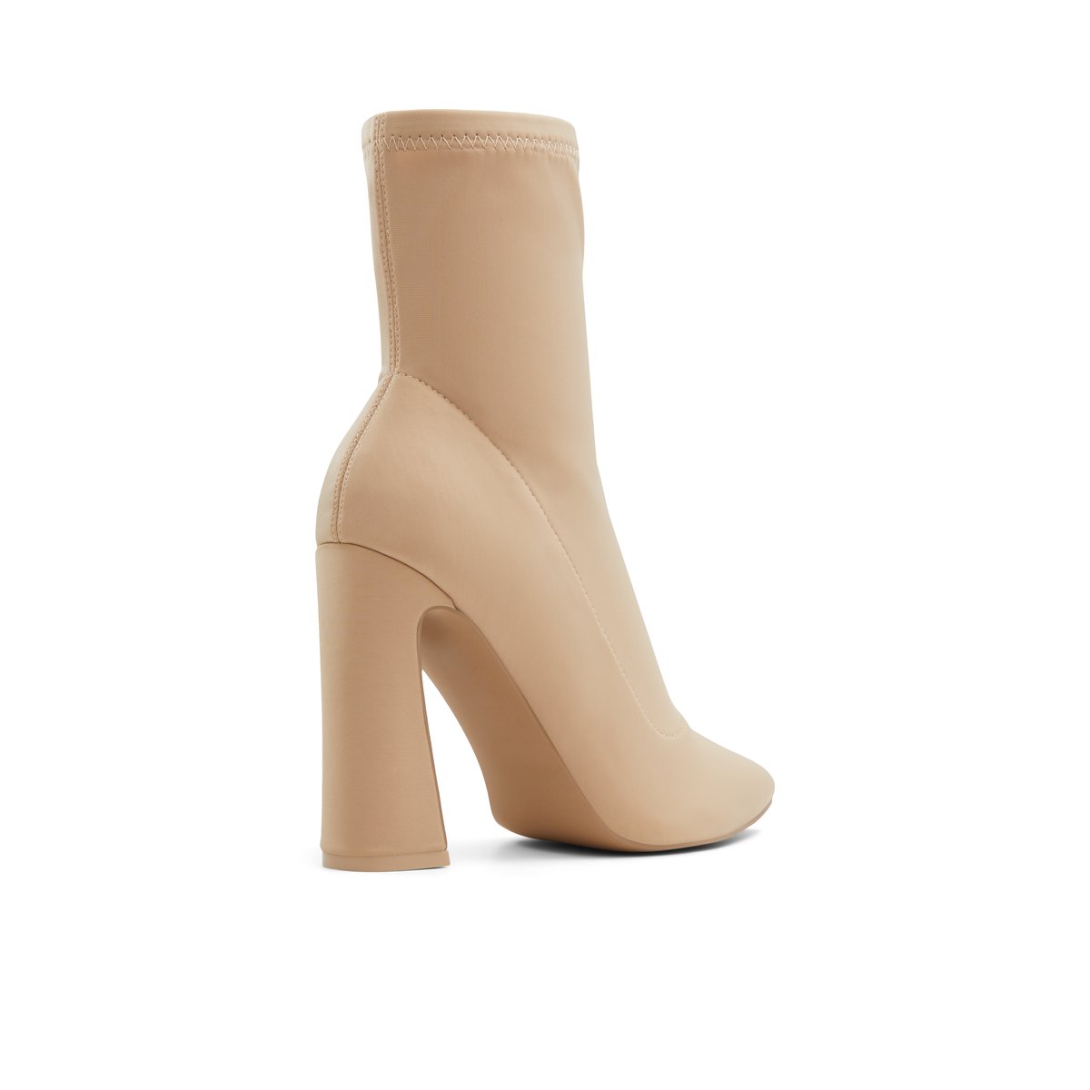 Beige two tone square toe heeled ankle boots | River Island