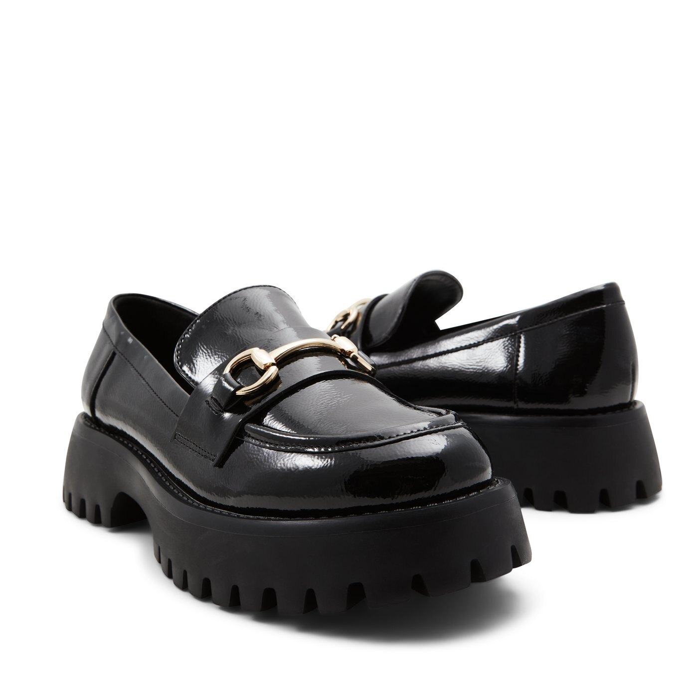 Cluelesss Black Synthetic Patent Women's Loafers | Call It Spring Canada