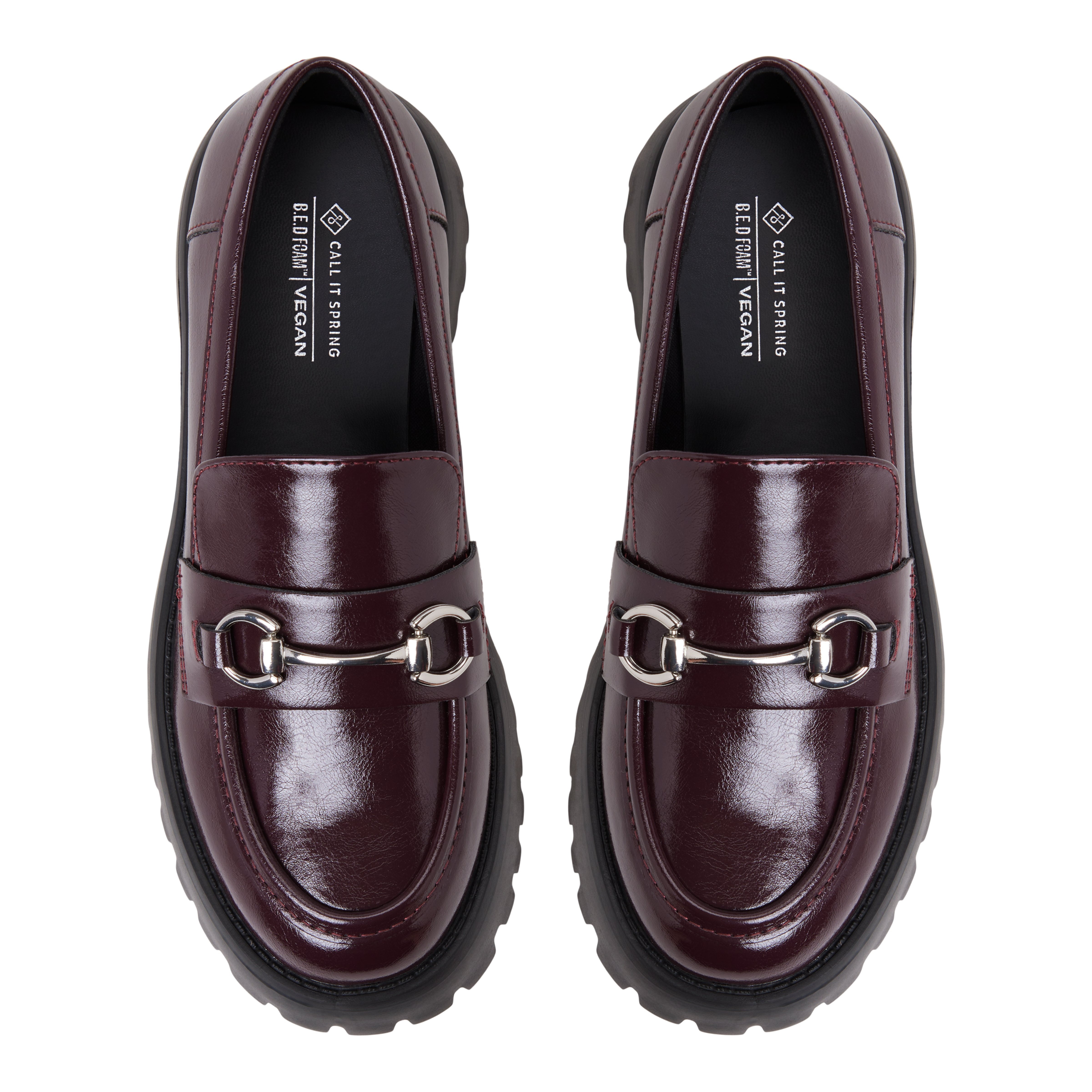 Cluelesss Bordo Synthetic Shiny Women's Loafers