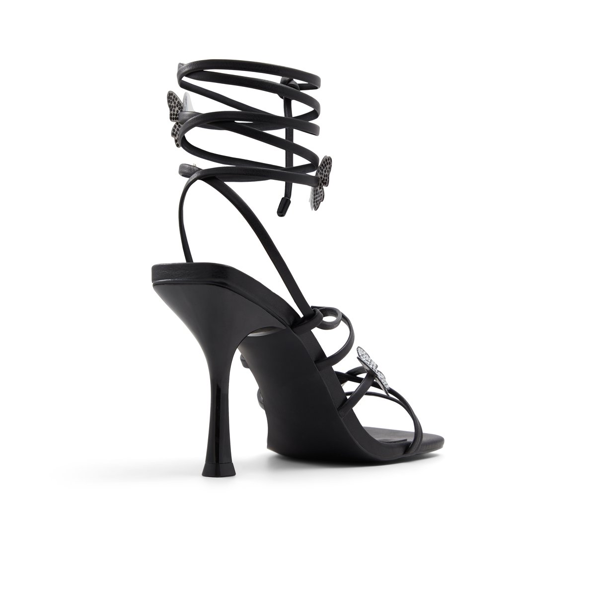 Flutterby Black Women's Lace up heels | Call It Spring Canada