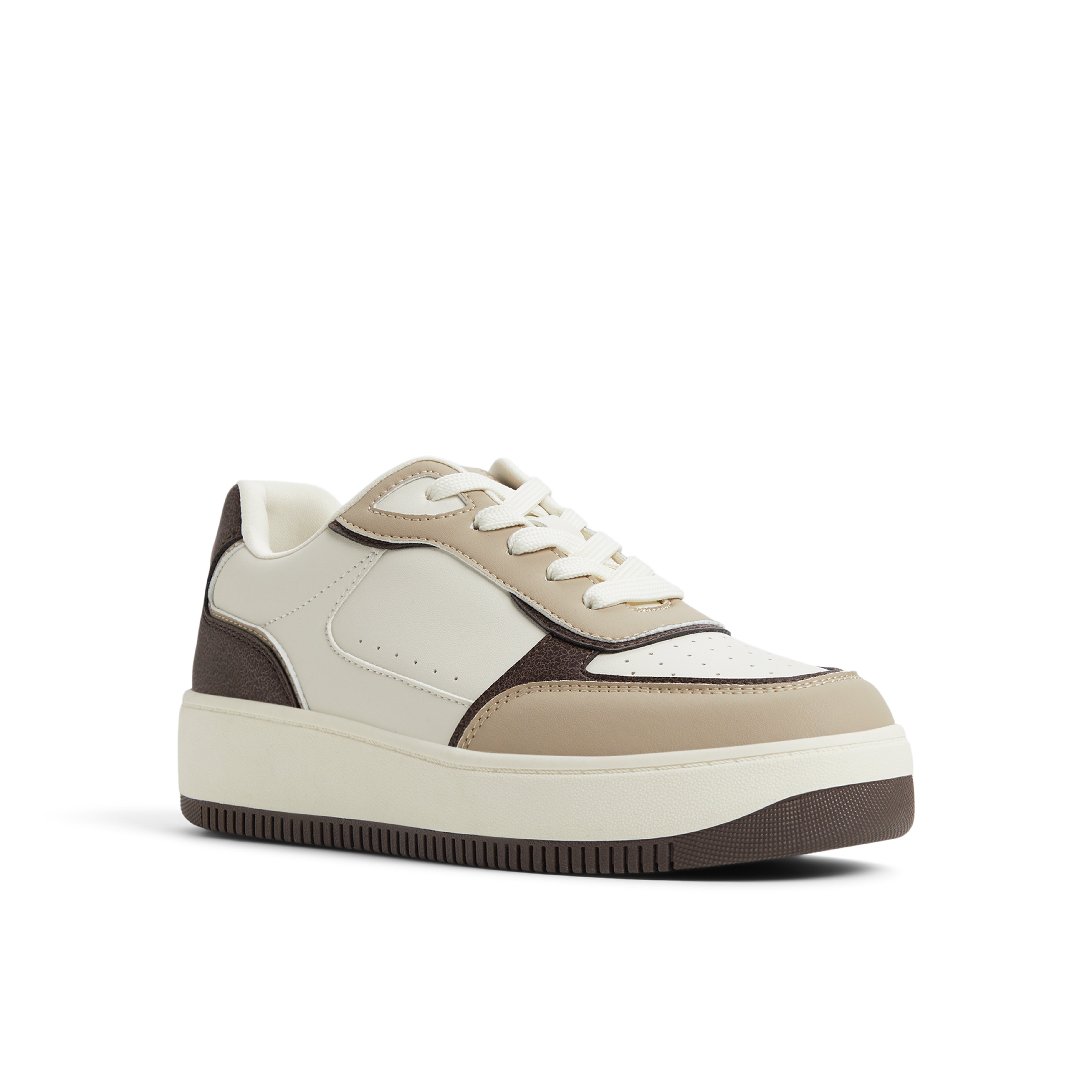 Freshy Brown Overflow Women's White Sneakers