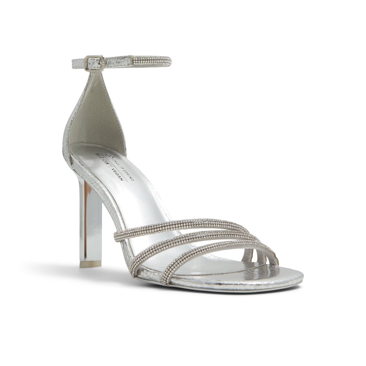 Apt 9 Silver Lucy Rhinestone Embellished Heels Women's Size 8.5
