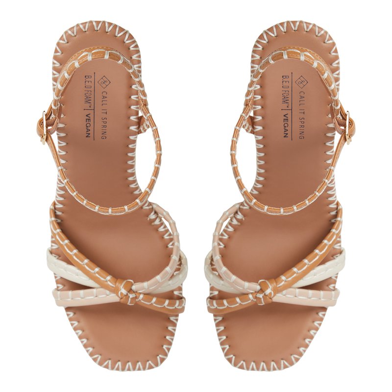 ステッチかわいい【Call It Spring】Kaelyn厚底ウェッジサンダル Kaelyn Bone Multi Women's Wedges | Call It Spring Canada