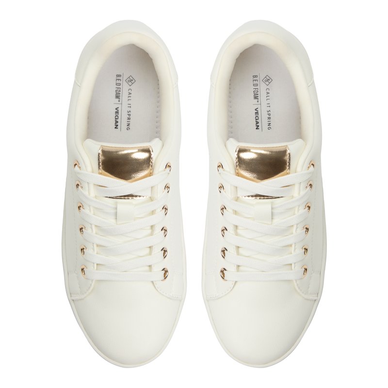 Kalinaaa White Women's White Sneakers | Call It Spring Canada