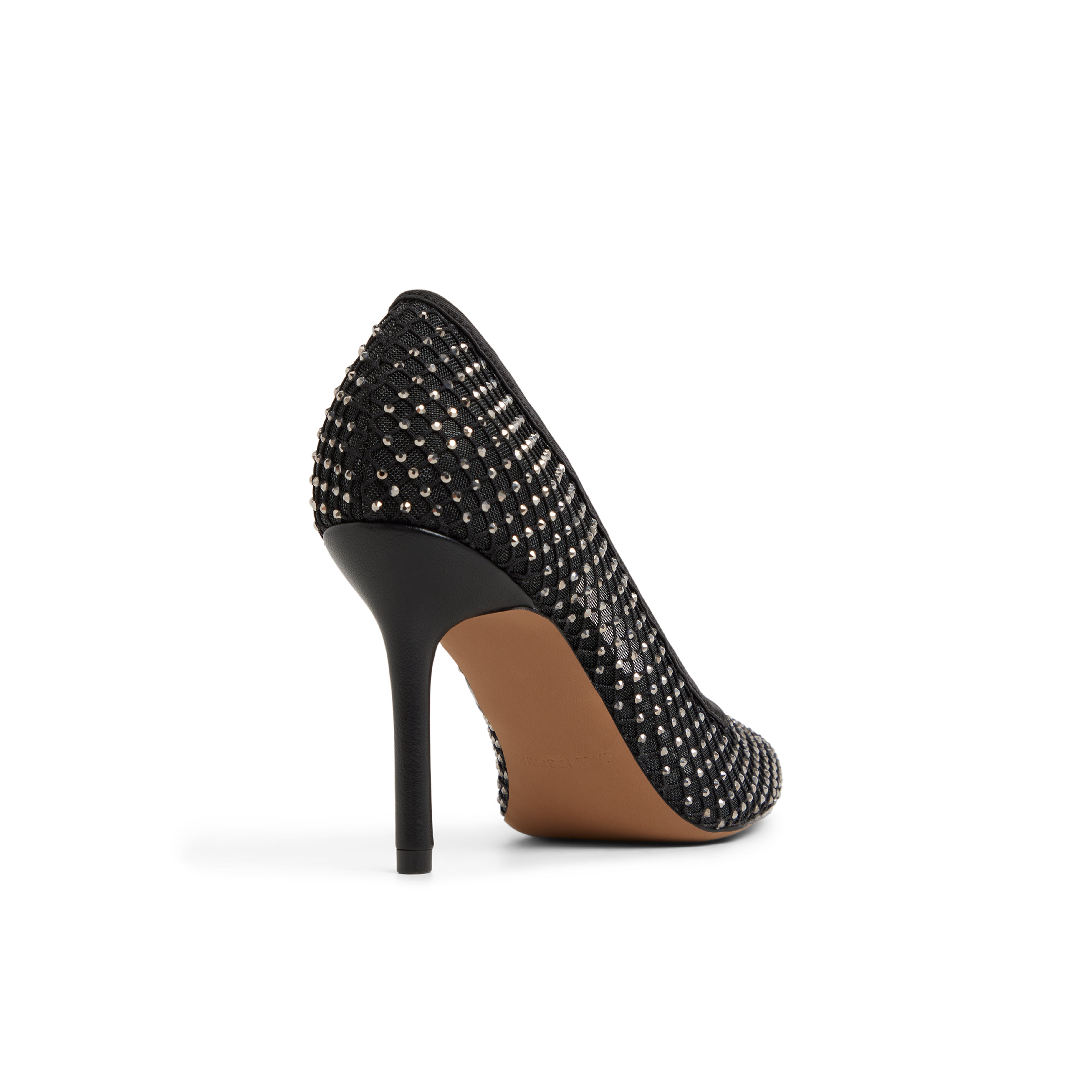Leeona Black Textile Mesh Glitter Women's Pumps