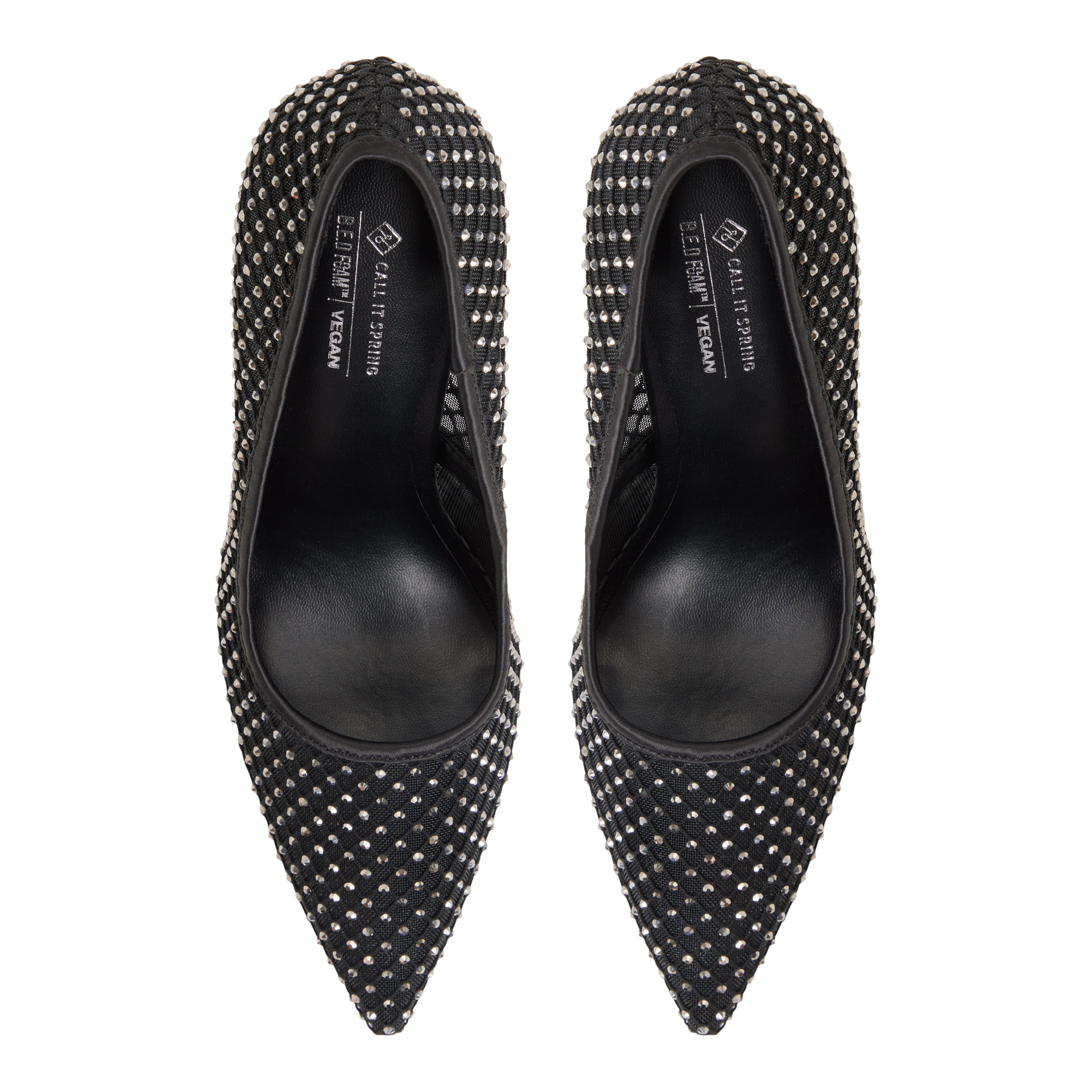 Leeona Black Textile Mesh Glitter Women's Pumps