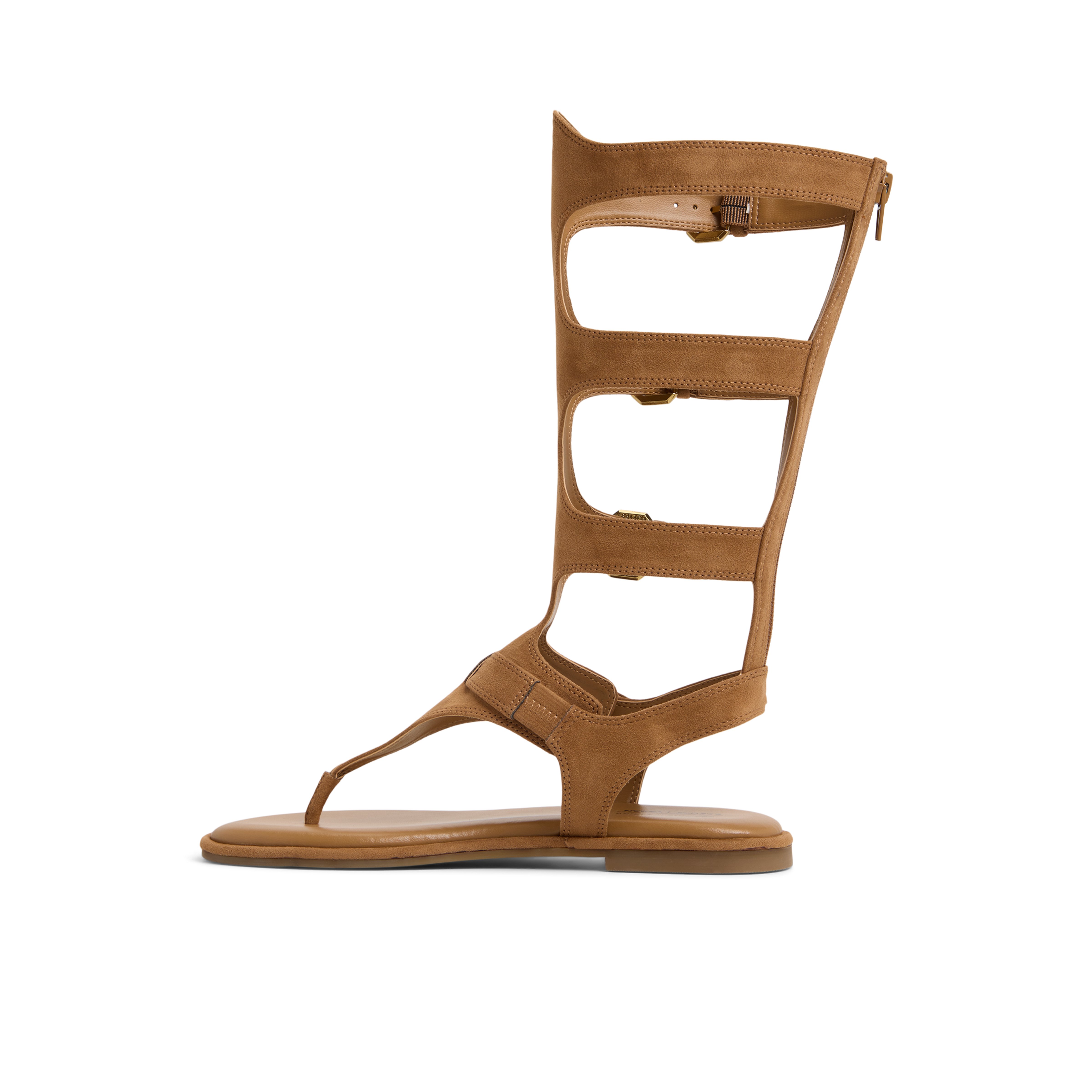 Mevia Beige Foncé Femmes Sandales à talons plats | Boutique Spring Canada