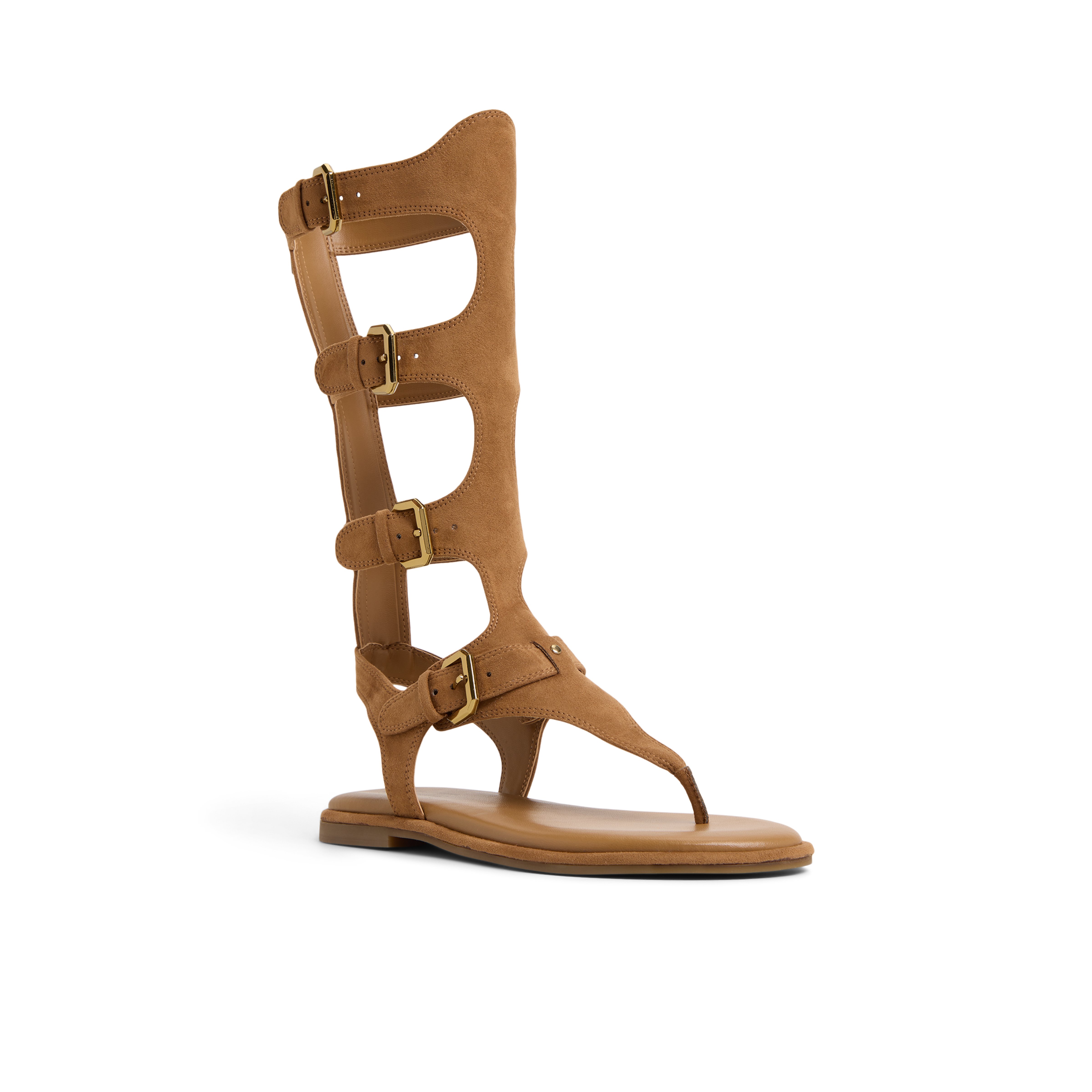 Mevia Dark Beige Women's Flat Sandals