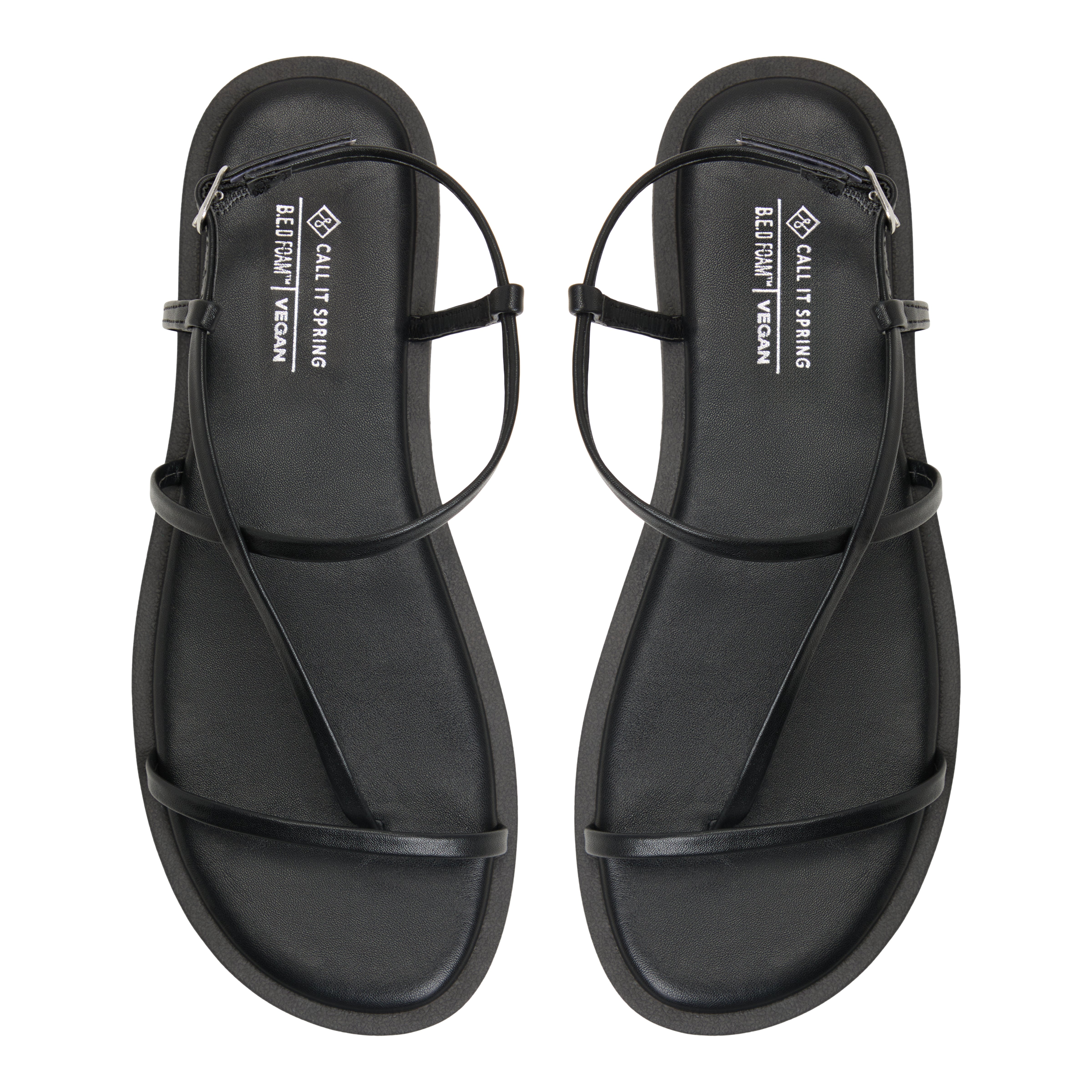 Pamina Black Women's Flat Sandals