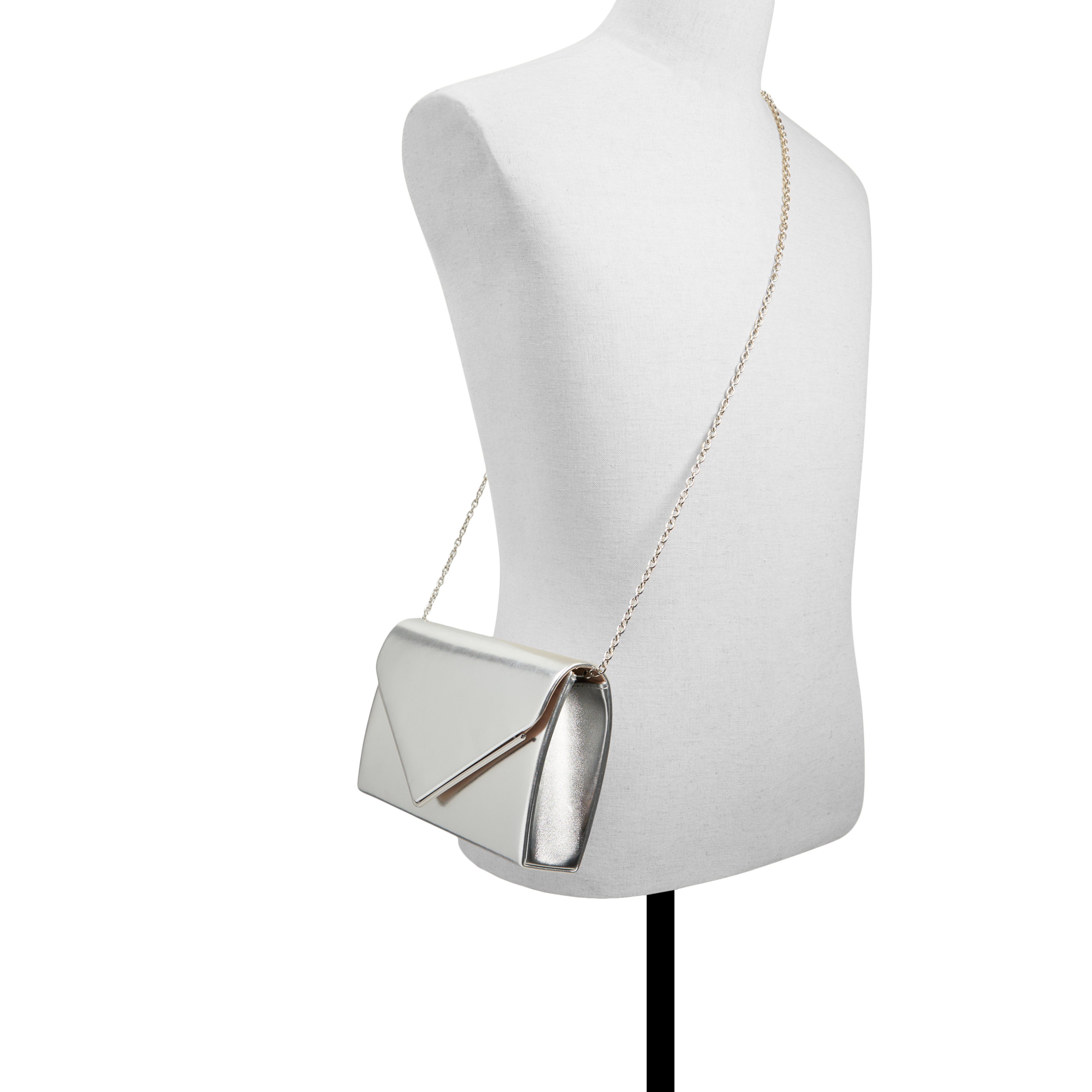 Qweenbee Silver Synthetic Satin Women's