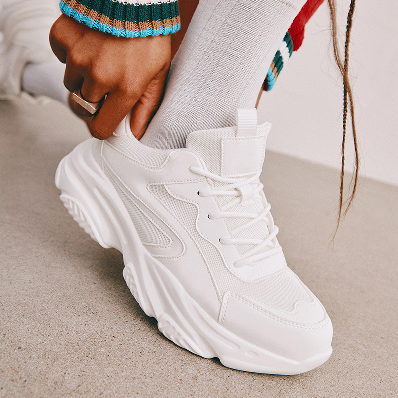 Hot chunky white womens sneakers Outlet