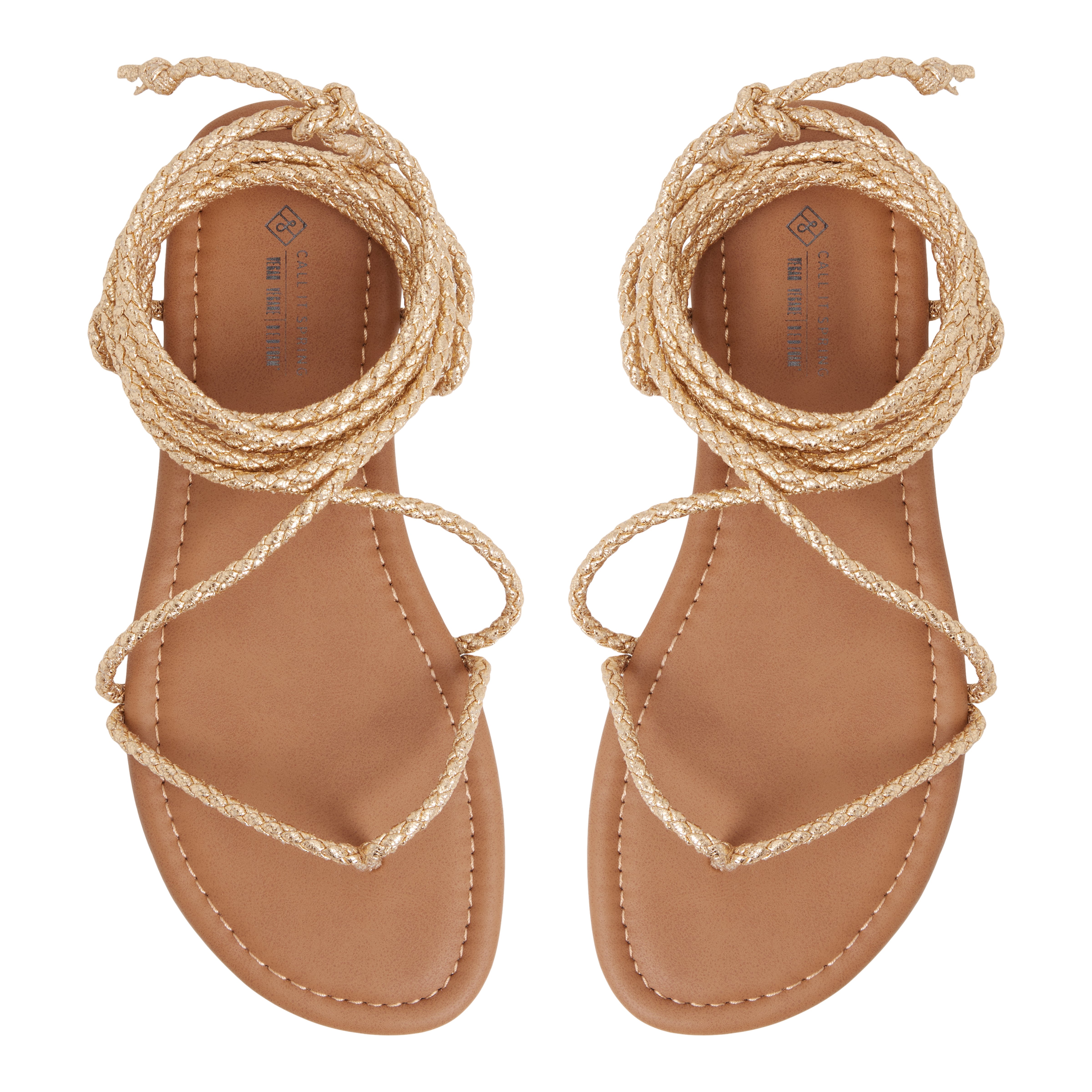 Romiie Gold Women's Flat Sandals