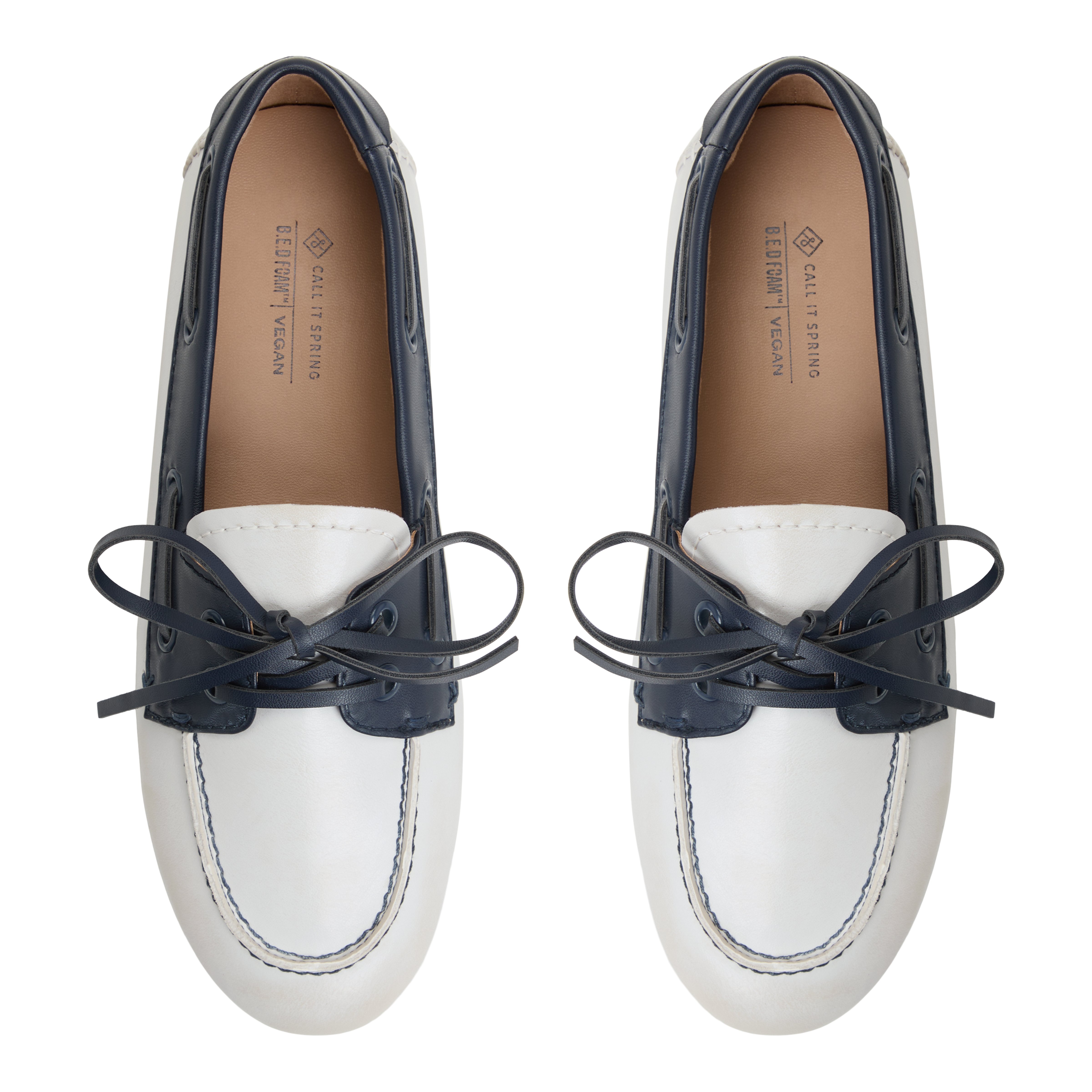 Shelly White/Navy Women's Loafers