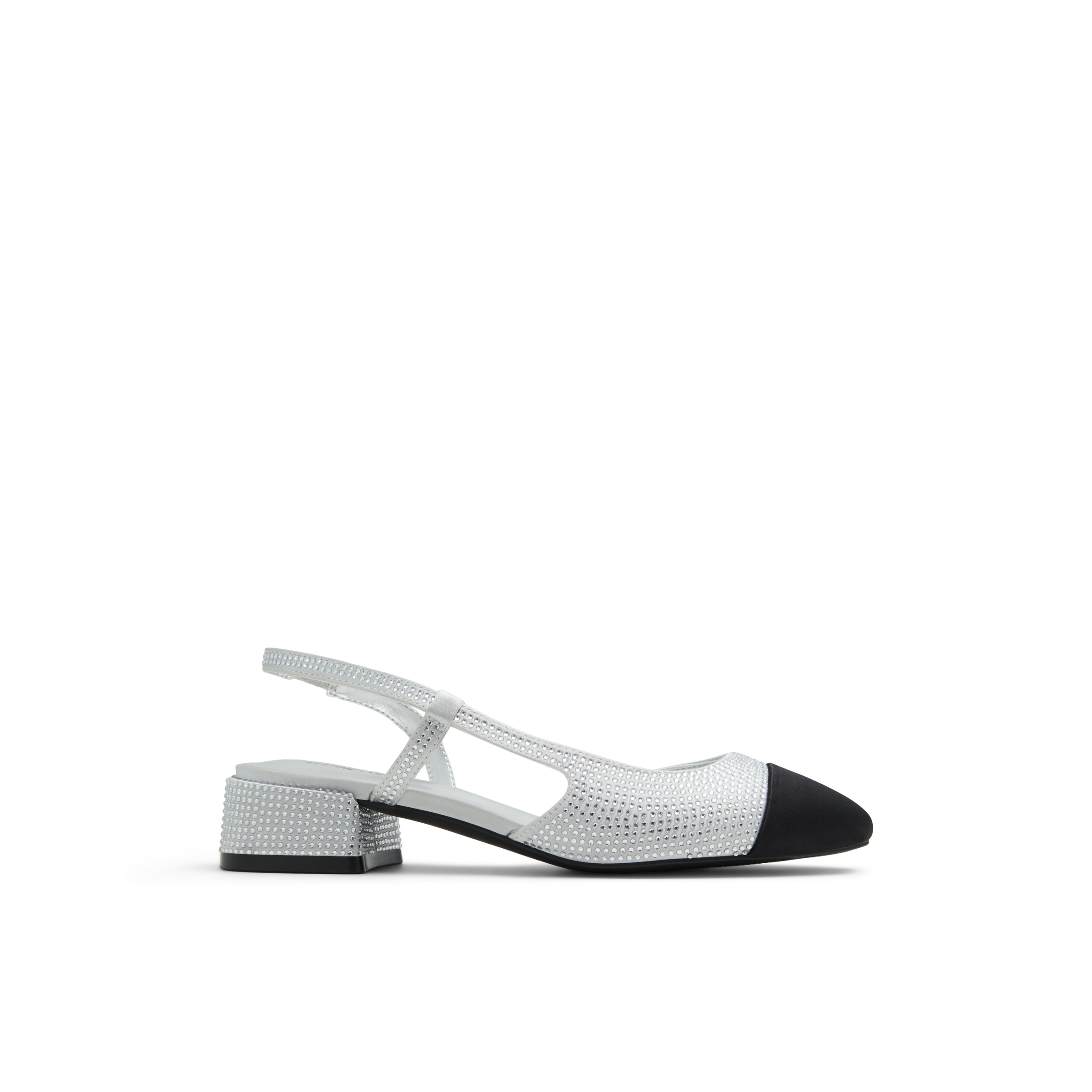 Sofiia Silver Textile Shiny Women's Slingbacks