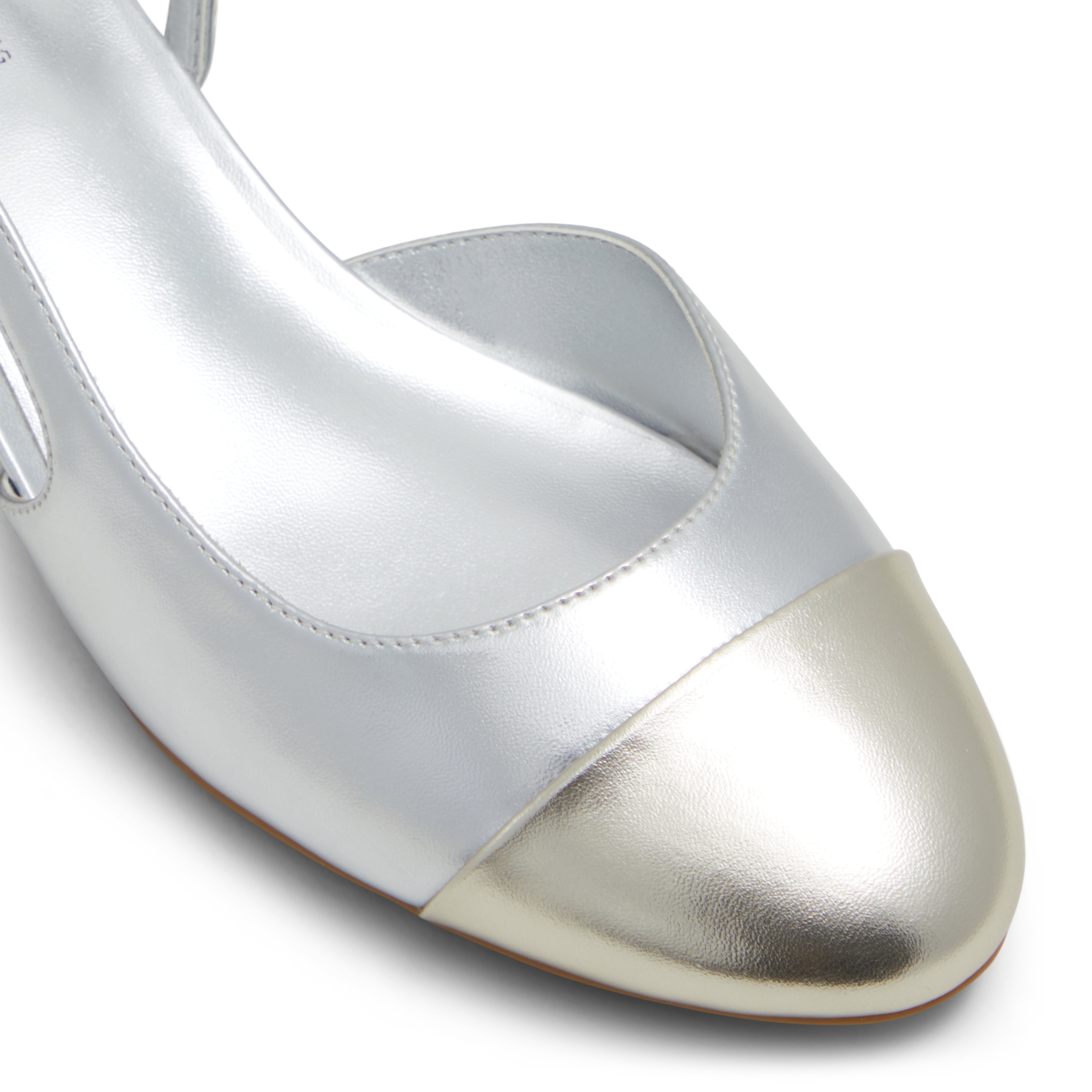 Sofiia Silver Synthetic Satin Women's Low-mid Heels