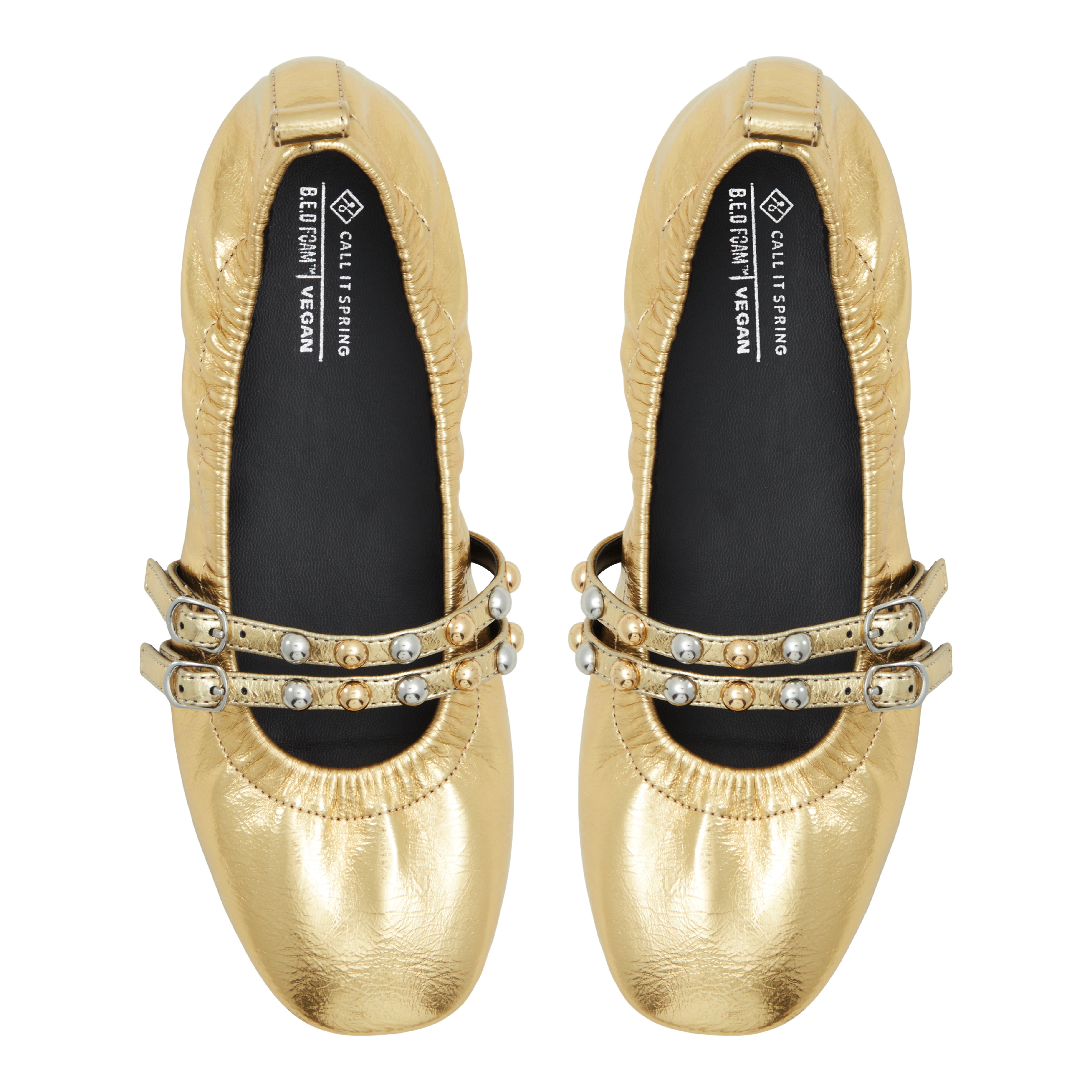 Swan Gold Women's Ballerinas