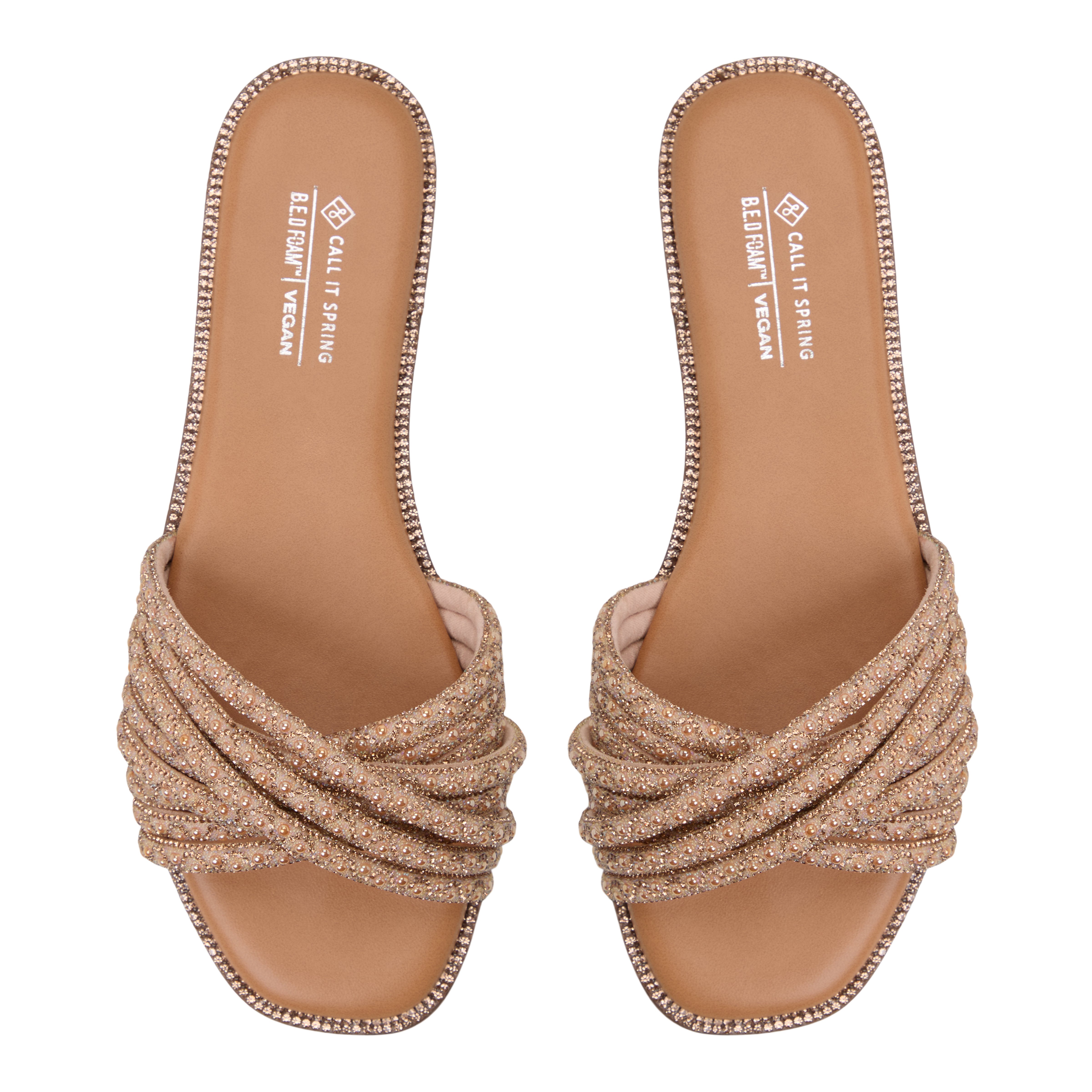 Veronna Rose Gold Women's Flat Sandals