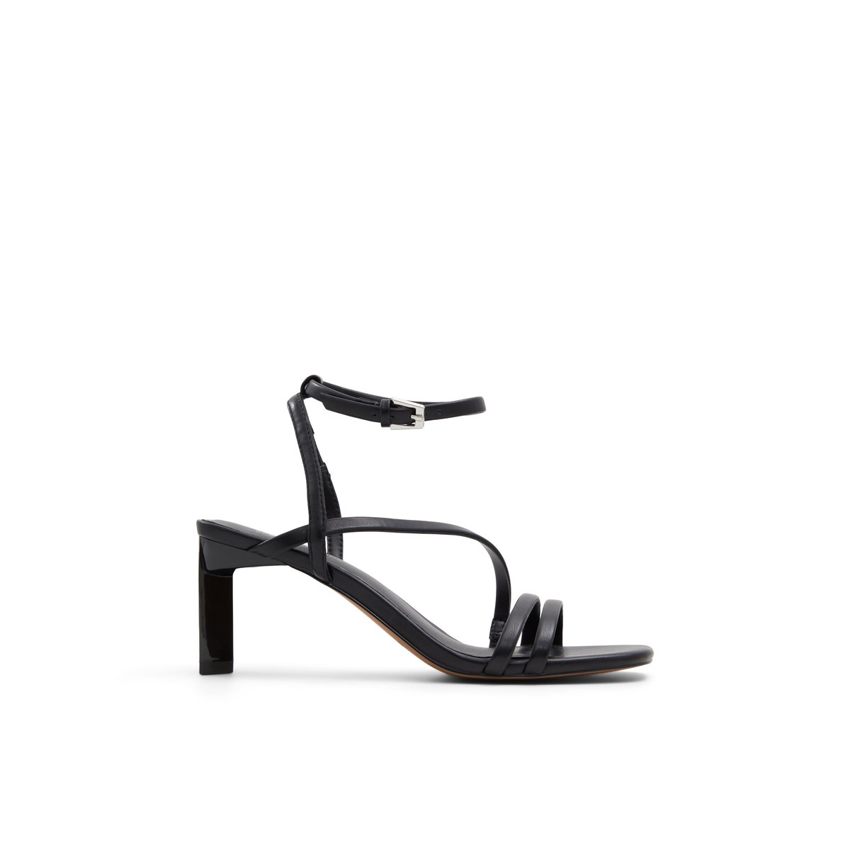 Black thin strappy heels best sale